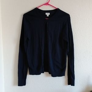 J Crew Factory Classic Cotton Cardigan in Navy